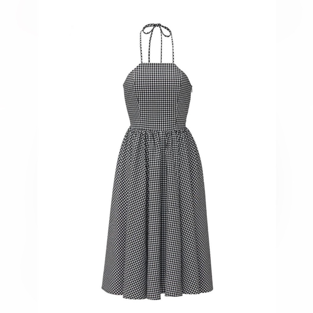 Halter neck fit and flare dress